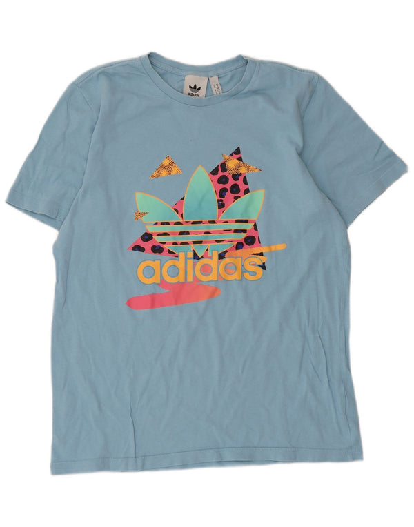 Adidas Mens Graphic T-Shirt Top Medium Blue Cotton
