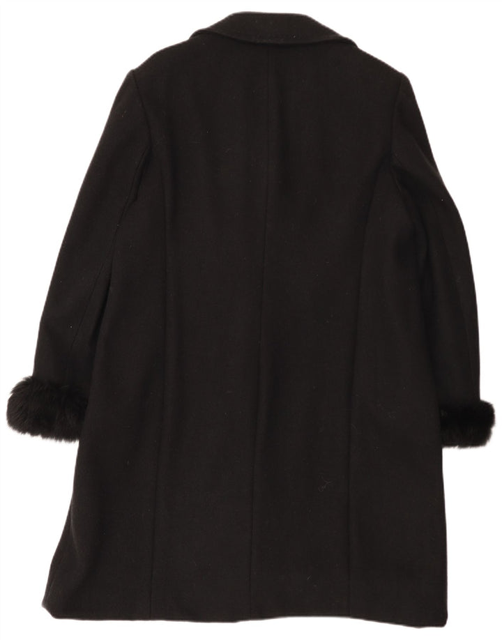 Giole Womens Double Breasted Coat UK 14 Medium Black