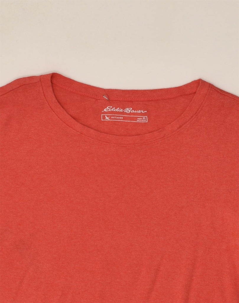 EDDIE BAUER Womens T-Shirt Top UK 18 XL Orange Cotton | Vintage Eddie Bauer | Thrift | Second-Hand Eddie Bauer | Used Clothing | Messina Hembry 