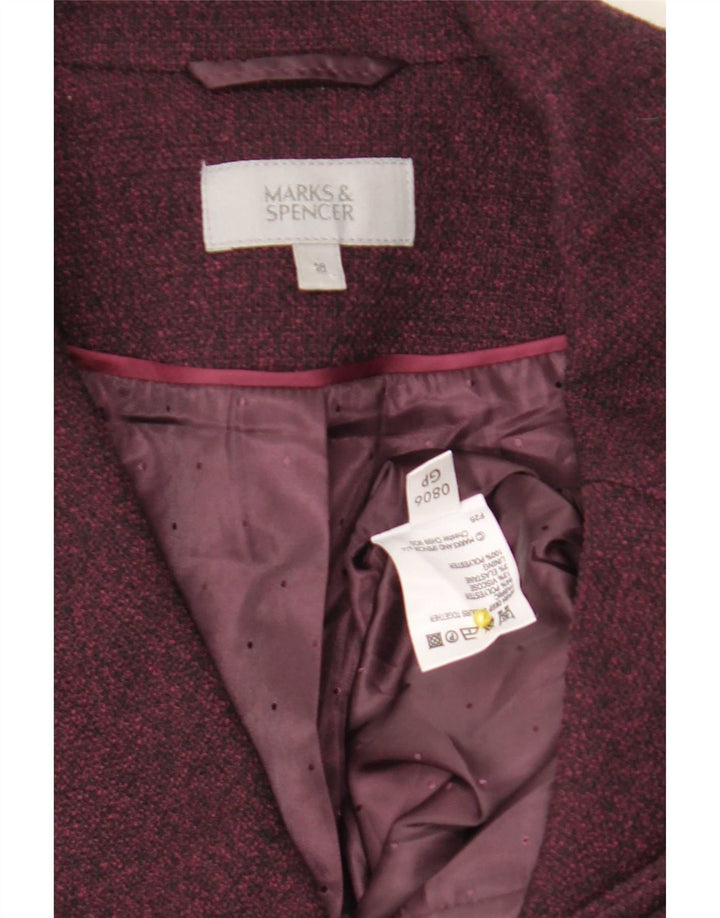 Marks & Spencer Womens Double Breasted Blazer Jacket UK 18 XL Burgundy
