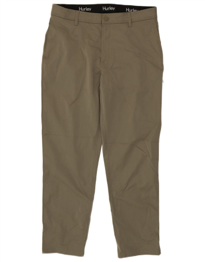 Hurley Mens Tapered Chino Trousers W36 L32 Khaki Polyester