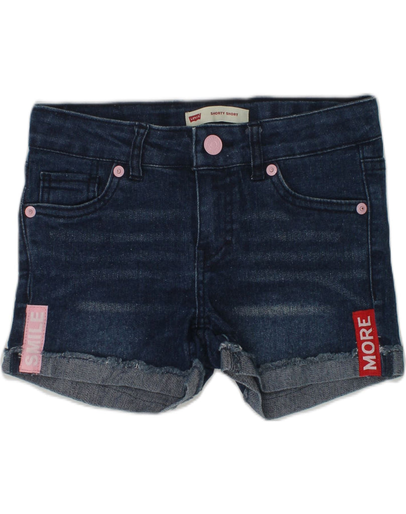 LEVI'S Girls Denim Shorts 7-8 Years W26  Navy Blue Ramie | Vintage Levi's | Thrift | Second-Hand Levi's | Used Clothing | Messina Hembry 