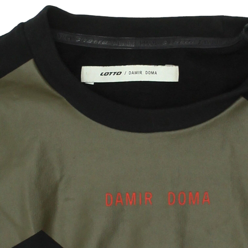 Lotto x Damir Doma Mens Black Brown Sweatshirt | High End Fashion Sportswear VTG | Vintage Messina Hembry | Thrift | Second-Hand Messina Hembry | Used Clothing | Messina Hembry 