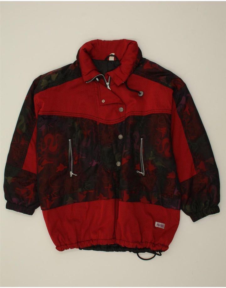 VINTAGE Womens Pullover Windbreaker Jacket EU 40/42 Large Red Colourblock Vintage Vintage and Second-Hand Vintage from Messina Hembry 