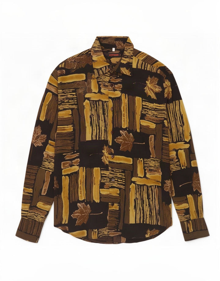 Vintage Mens Shirt Medium Multicoloured Patchwork Viscose