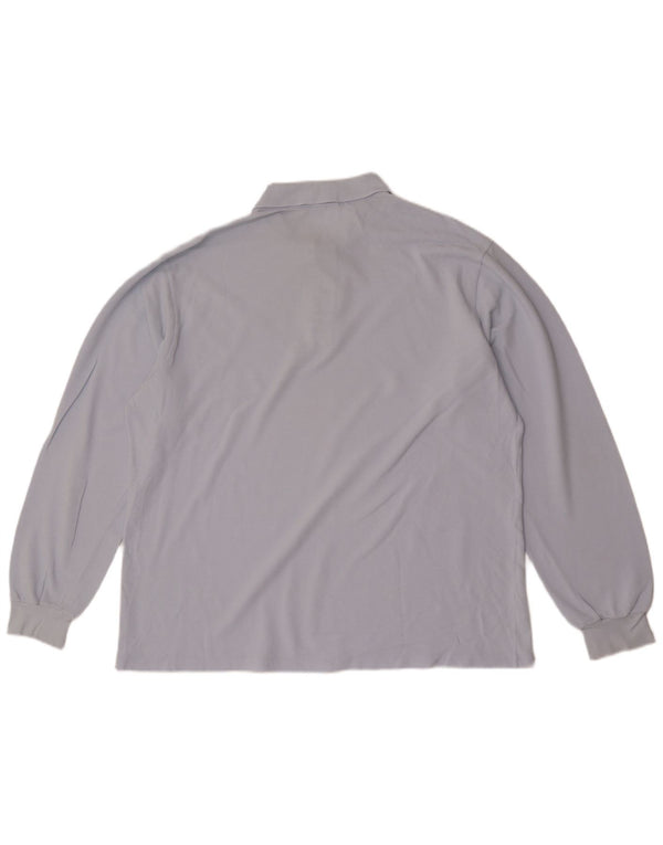Lacoste Mens Long Sleeve Polo Shirt Size 6 XL Blue Cotton