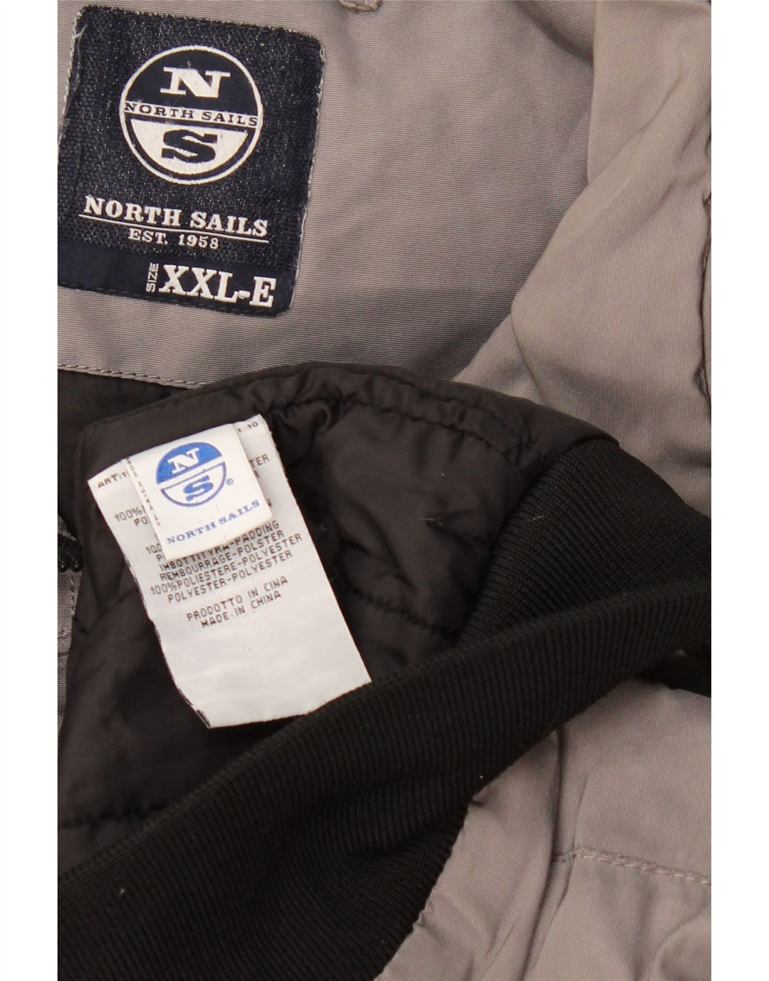 North Sails Mens Bomber Jacket UK 44 2XL Grey Colourblock Polyester