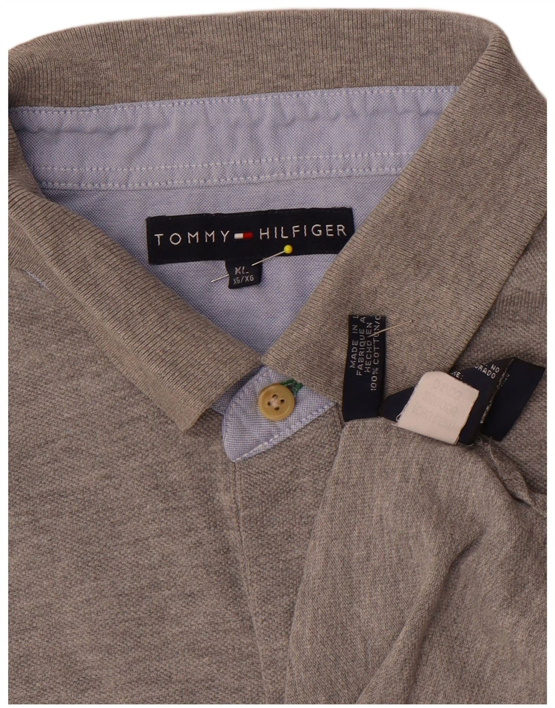 Tommy Hilfiger Mens Polo Shirt XL Grey Cotton