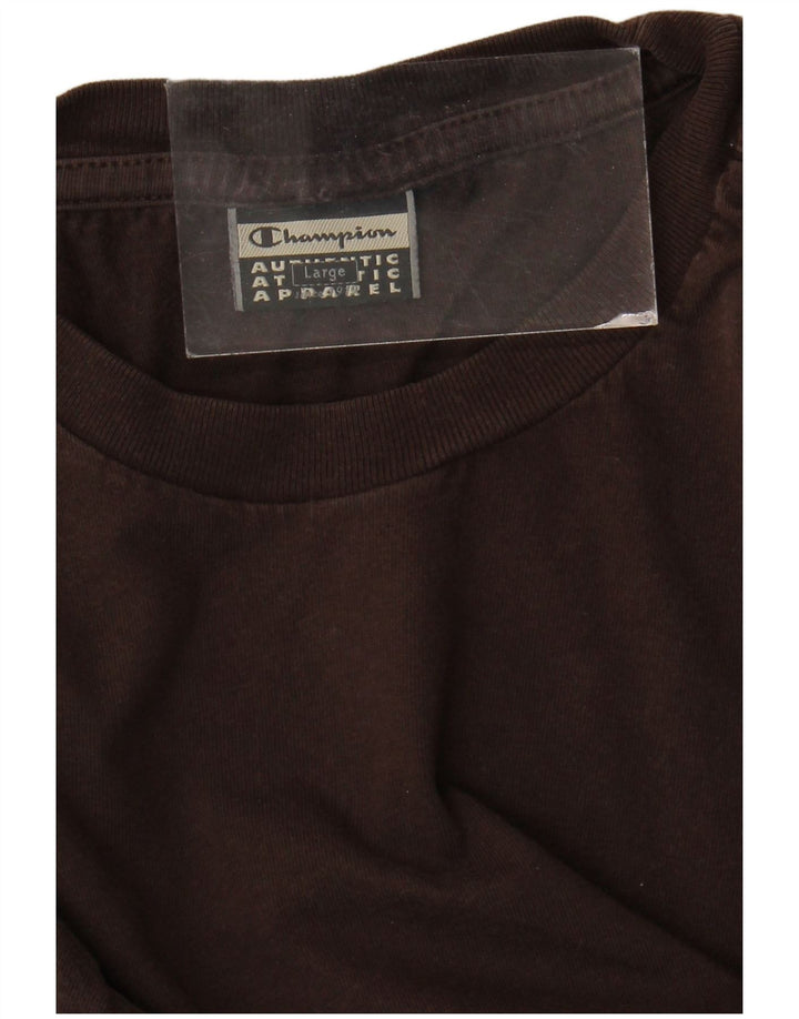 Champion Mens T-Shirt Top Large Brown