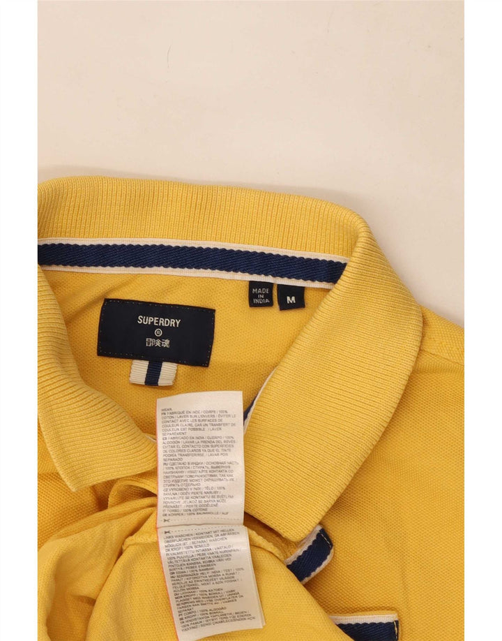 Superdry Mens Polo Shirt Medium Yellow Cotton