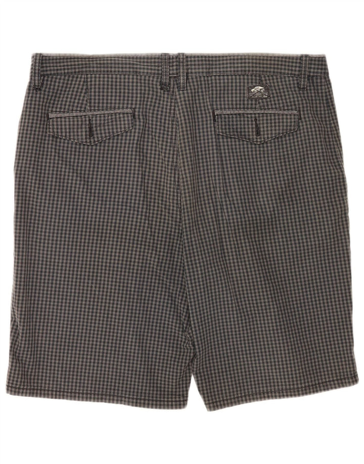 Vans Mens Chino Shorts W36 Large Grey Gingham Cotton