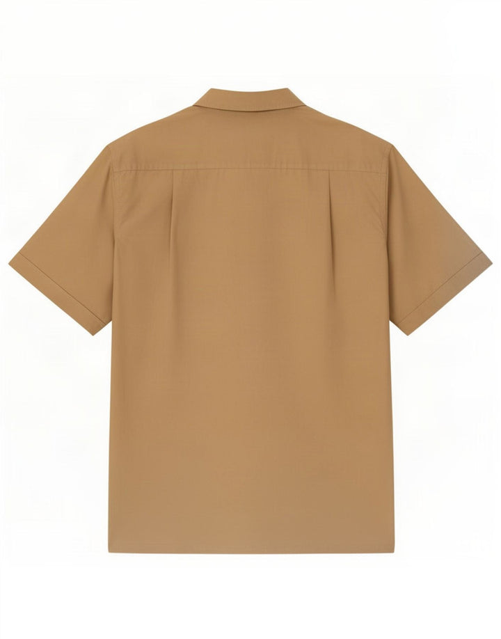 Nautica Mens Short Sleeve Shirt Large Beige Cotton