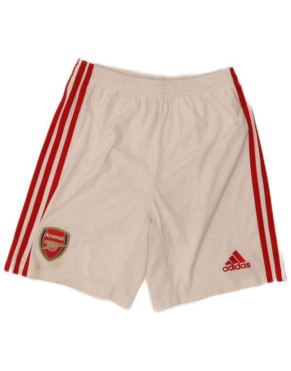 Adidas Boys Arsenal Graphic Sport Shorts 13-14 Years White Polyester