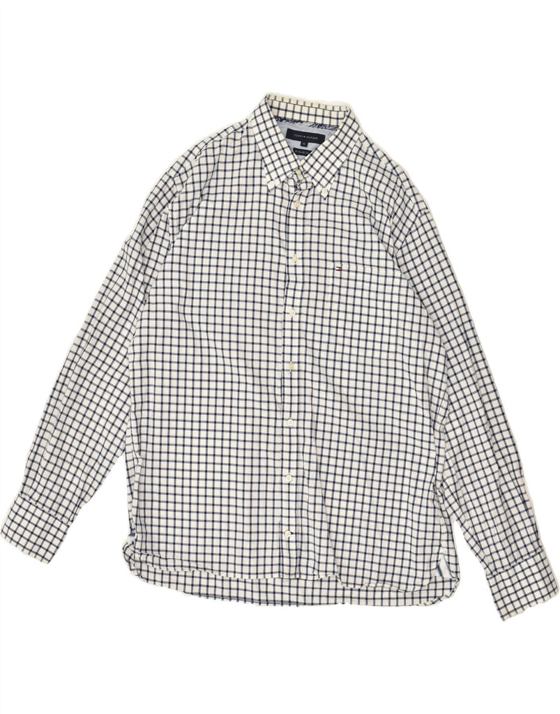 TOMMY HILFIGER Mens Shirt XL White Check Cotton | Vintage Tommy Hilfiger | Thrift | Second-Hand Tommy Hilfiger | Used Clothing | Messina Hembry 