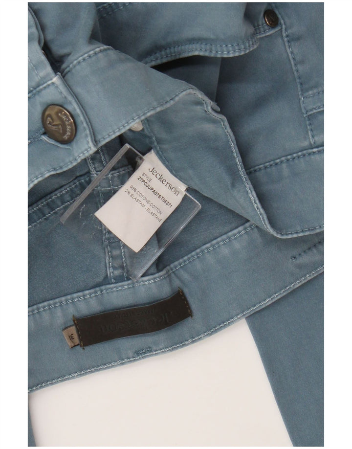 Jeckerson Womens Slim Casual Trousers W31 L29 Blue Cotton