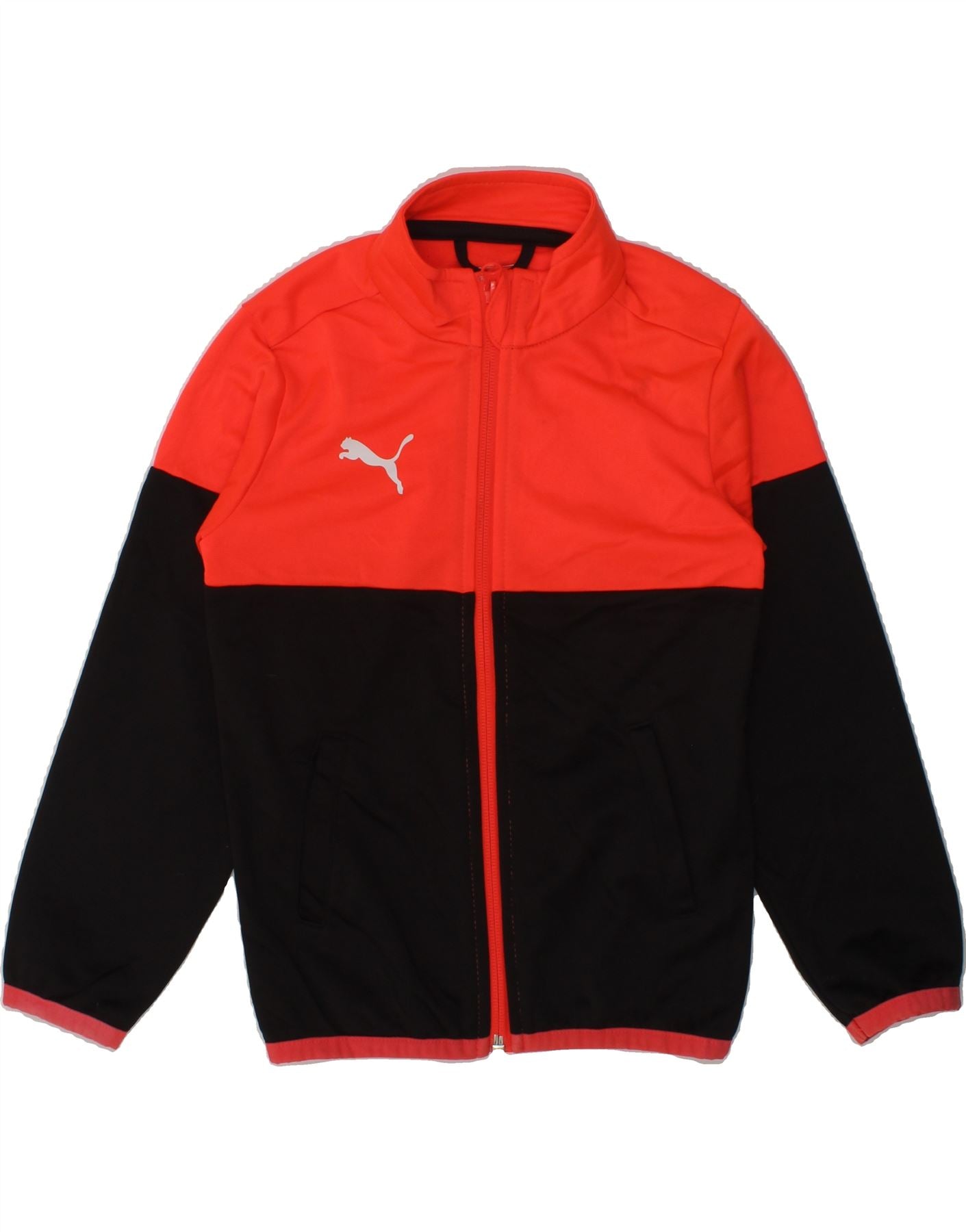 PUMA Girls Tracksuit Top Jacket 4 5 Years Red Colourblock Polyester