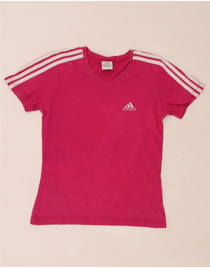 Adidas Womens T-Shirt Top UK 14 Large Pink