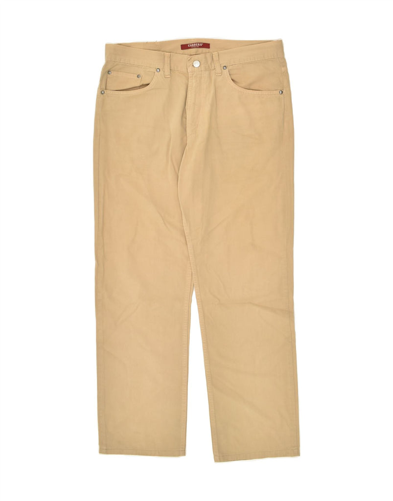 CARRERA Mens Straight Casual Trousers W34 L30 Beige Cotton | Vintage Carrera | Thrift | Second-Hand Carrera | Used Clothing | Messina Hembry 