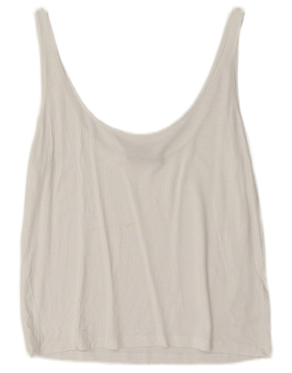 Zara Womens Crop Sleeveless Blouse Top UK 10 Small White