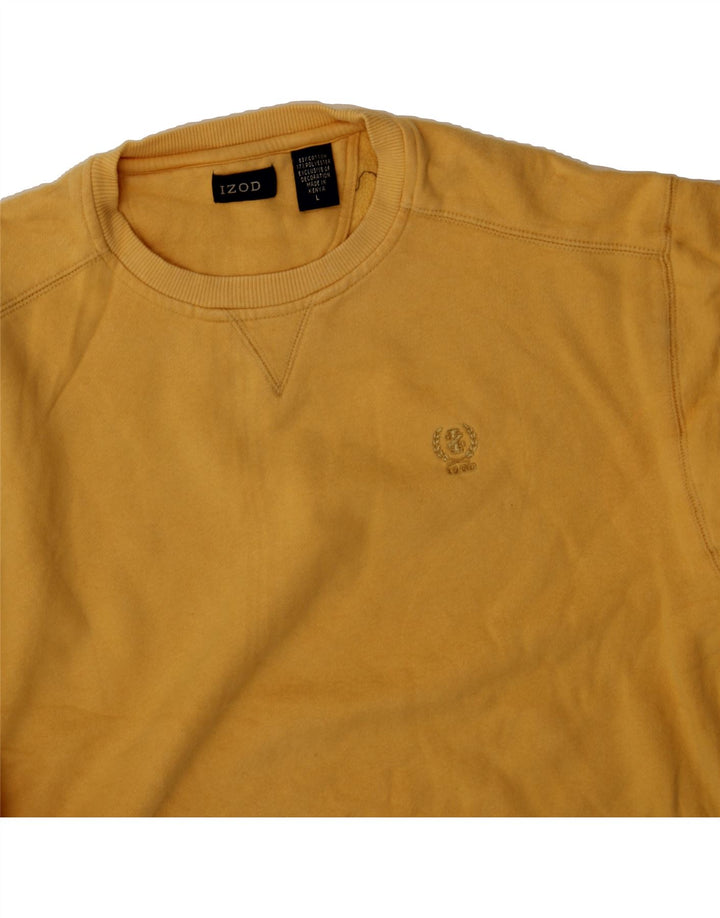 IZOD Mens Sweatshirt Jumper Large Yellow Cotton Vintage Izod and Second-Hand Izod from Messina Hembry 