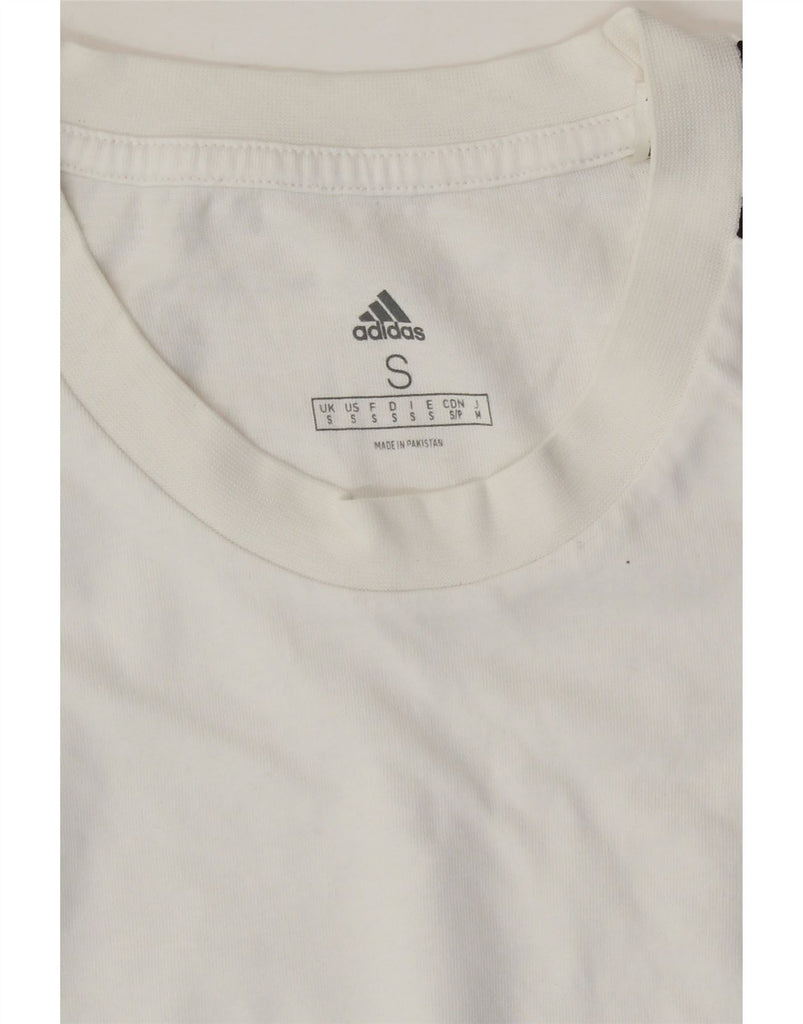 ADIDAS Mens T-Shirt Top Small White Cotton Vintage Adidas and Second-Hand Adidas from Messina Hembry 