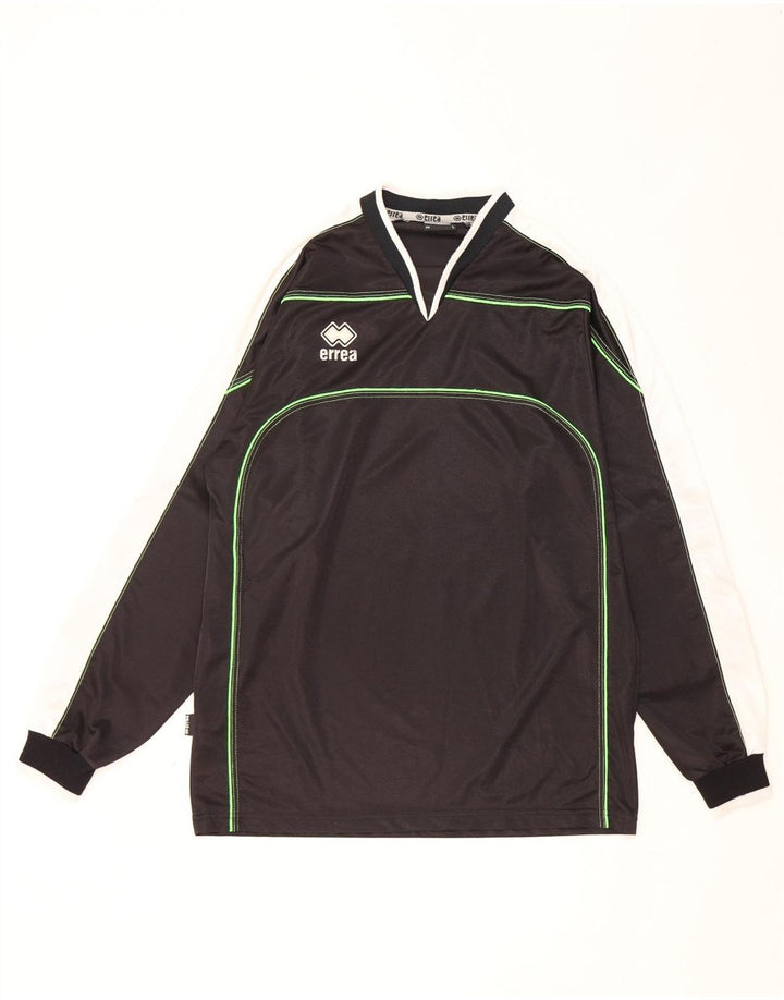 Errea Mens Top Long Sleeve Large Black Colourblock Polyester
