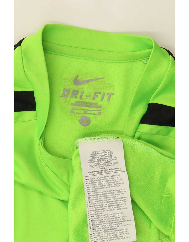 Nike Mens Dri Fit T-Shirt Top Medium Green Colourblock Polyester