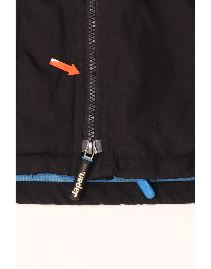 Superdry Mens Windcheater Hooded Rain Jacket UK 40 Large Black Colourblock
