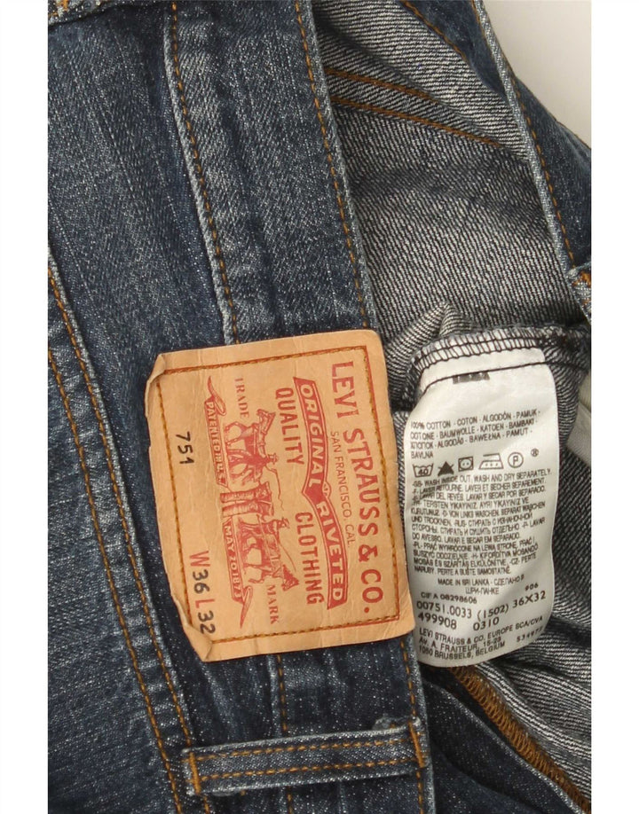 Levi's Mens 751 Straight Jeans W36 L32 Blue Cotton