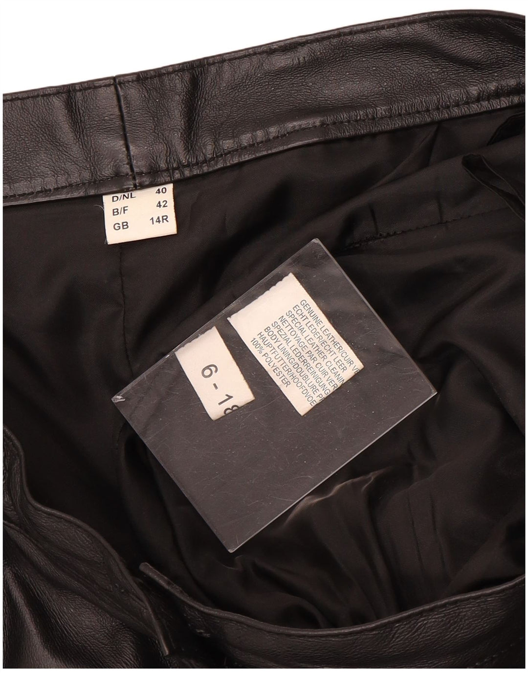 Vintage Womens Leather Trousers UK 14 Medium W30 L31 Black Leather