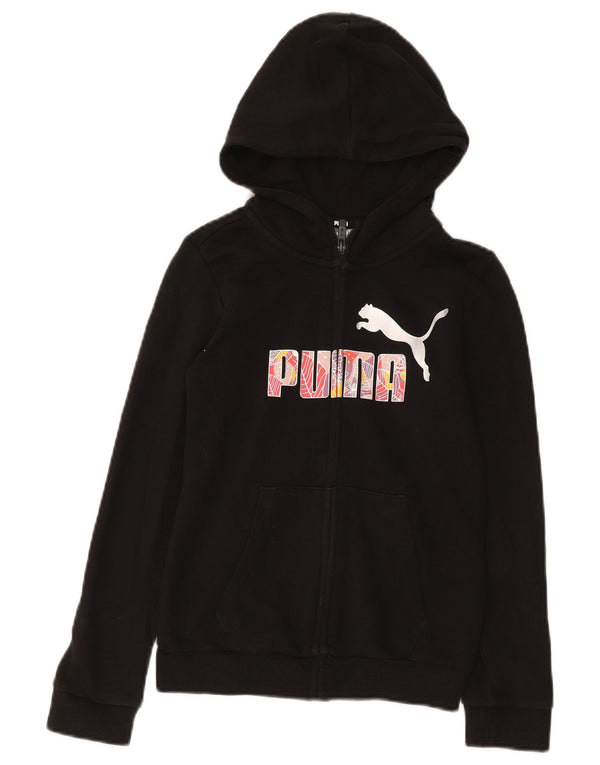 Puma Boys Graphic Zip Hoodie Sweater 11-12 Years  Black Cotton