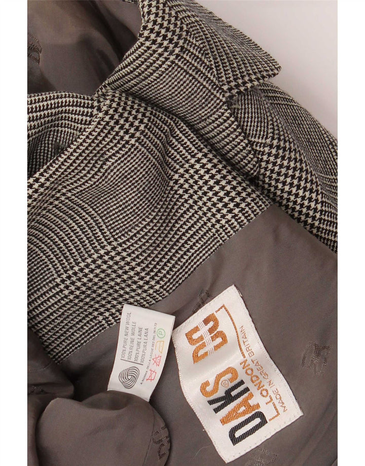 Dack's Womens 2 Button Blazer Jacket UK 14 Medium Grey Houndstooth Classic