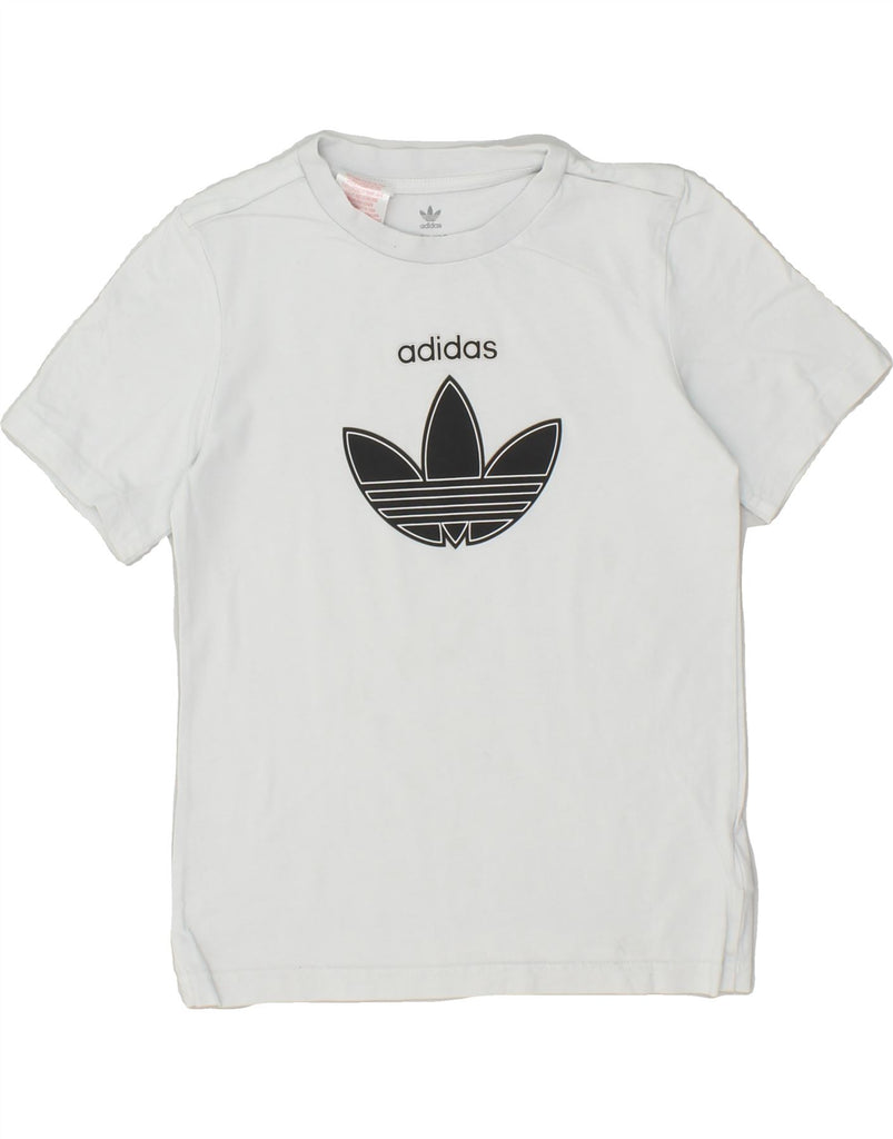 ADIDAS Boys Graphic T-Shirt Top 7-8 Years Grey Cotton | Vintage Adidas | Thrift | Second-Hand Adidas | Used Clothing | Messina Hembry 