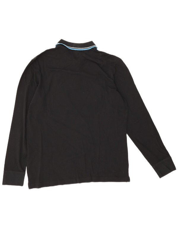 Diadora Mens Long Sleeve Polo Shirt XL Black Cotton