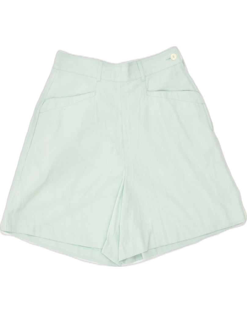 BENETTON Womens High Waist Casual Shorts IT 42 Medium W26 Green Polyester | Vintage Benetton | Thrift | Second-Hand Benetton | Used Clothing | Messina Hembry 