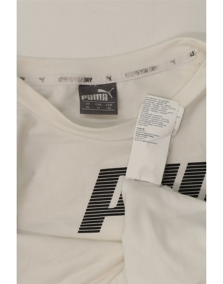 Puma Womens Oversized Crop Graphic Sweatshirt Jumper UK 6 XS White