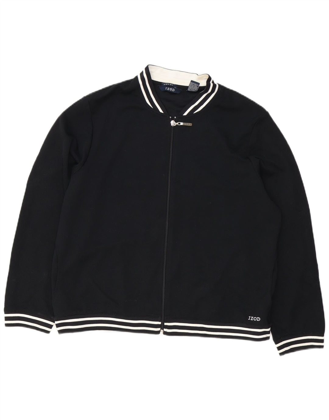 Izod Womens Tracksuit Top Jacket UK 18 XL Black Polyester