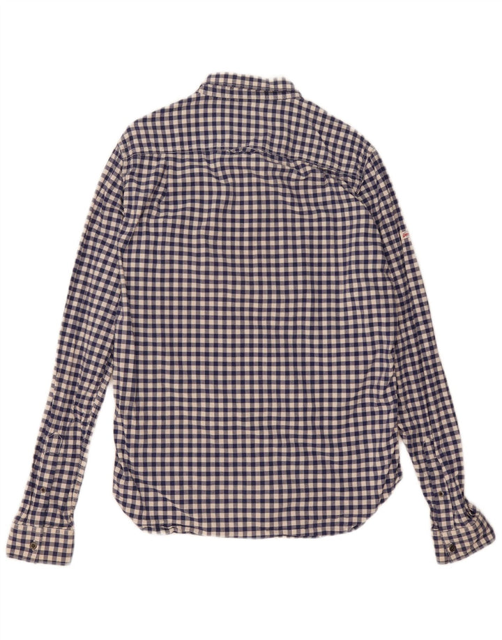 Superdry Mens Shirt Medium Blue Gingham Cotton