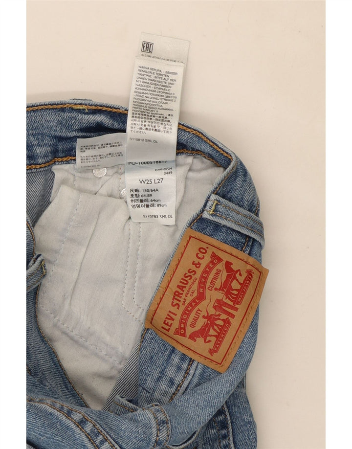 Levi's Womens Ribcage Straight Jeans W25 L27 Blue Cotton
