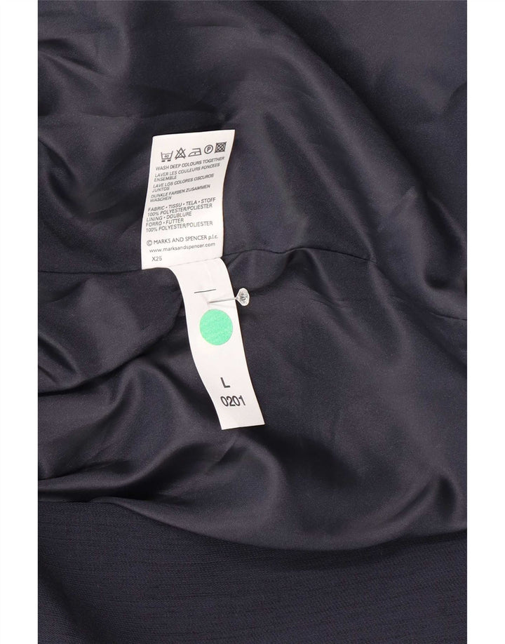 Marks & Spencer Womens Blazer Jacket UK 14 Large Navy Blue Polyester