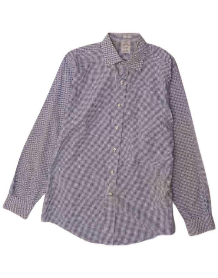 Brooks Brothers Mens Classic Fit Shirt Size 15 1/2 Medium Blue Gingham