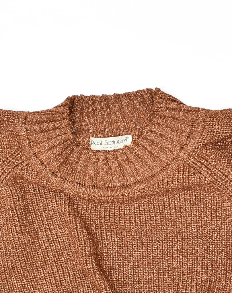 VINTAGE Womens Short Sleeve Crew Neck Jumper Sweater IT 42 Medium Brown | Vintage Vintage | Thrift | Second-Hand Vintage | Used Clothing | Messina Hembry 
