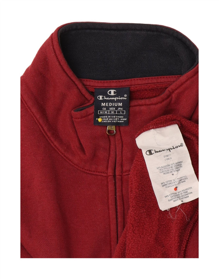 Champion Mens Tracksuit Top Jacket Medium Red Cotton