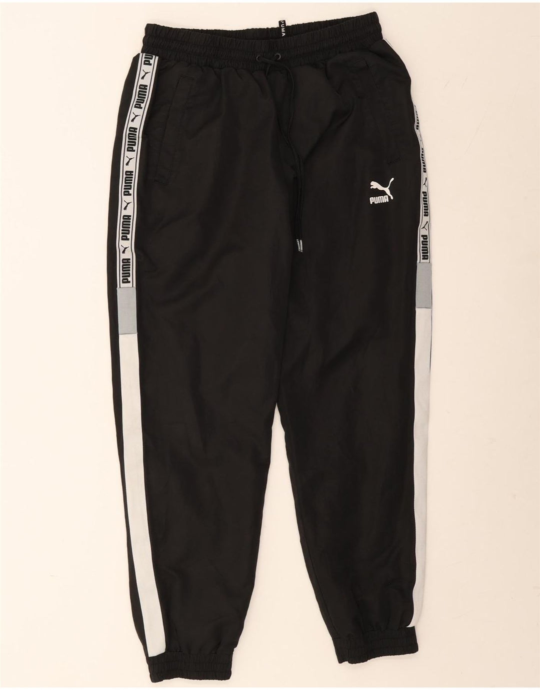 Puma Mens Graphic Tracksuit Trousers Joggers Medium Black Colourblock