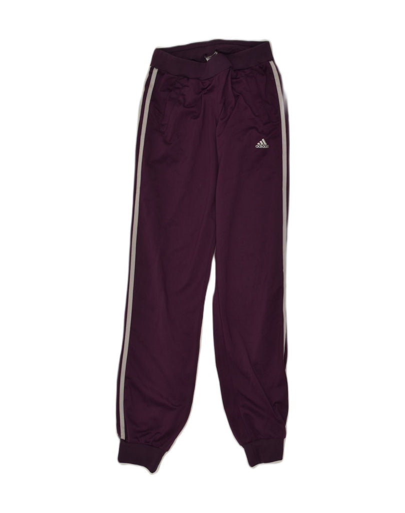 ADIDAS Girls Tracksuit Trousers Joggers 15-16 Years Maroon Polyester | Vintage Adidas | Thrift | Second-Hand Adidas | Used Clothing | Messina Hembry 