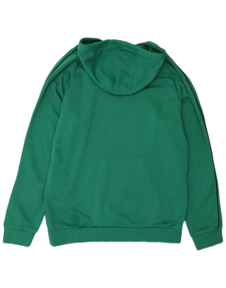 Adidas Mens Hoodie Jumper Large Turquoise Cotton