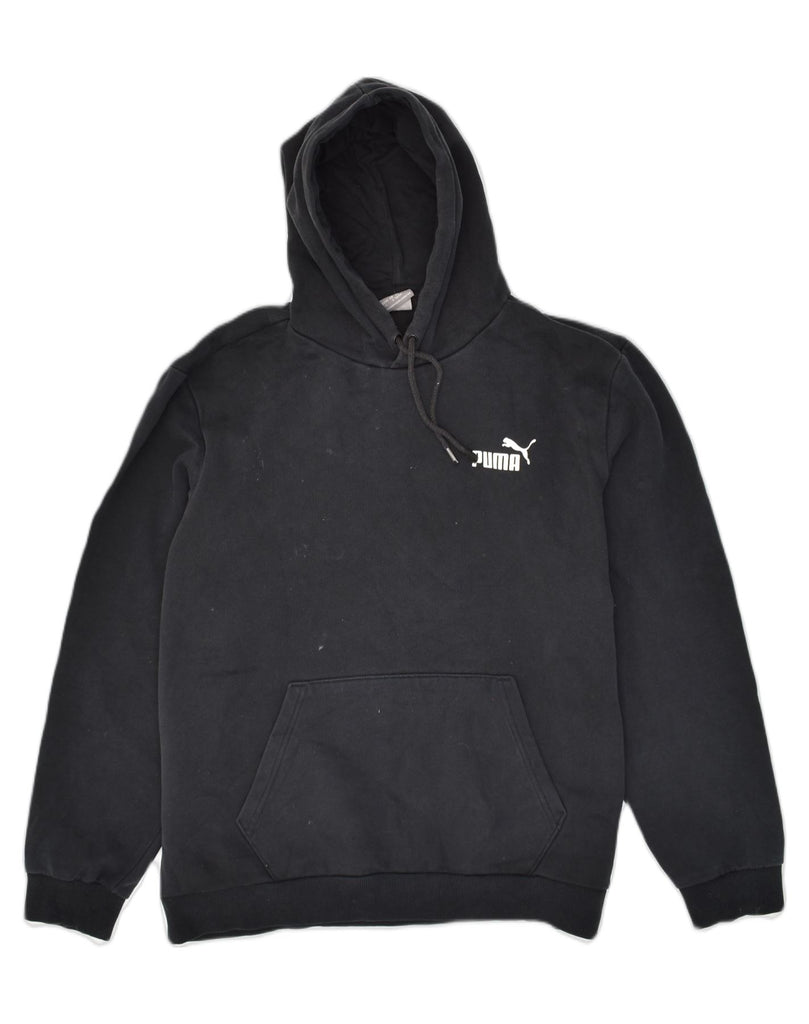 PUMA Mens Hoodie Jumper Large Black Cotton | Vintage Puma | Thrift | Second-Hand Puma | Used Clothing | Messina Hembry 