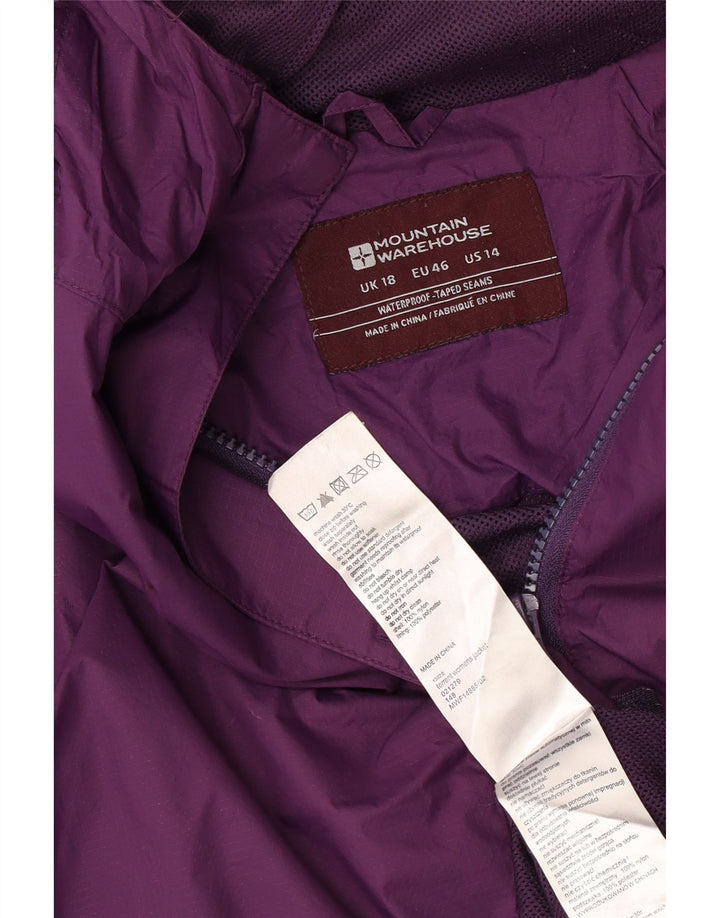 Mountain Warehouse Womens Hooded Oversized Rain Jacket UK 18 XL Purple