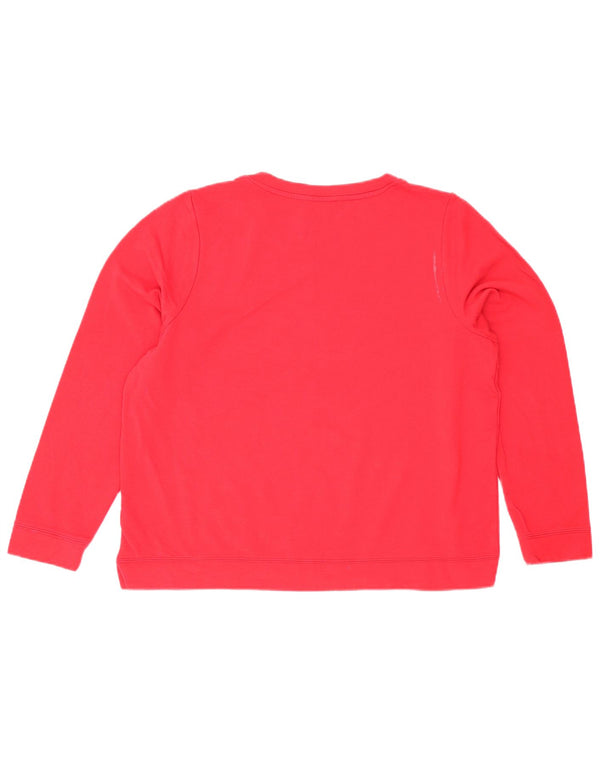 Oasis Womens Graphic Sweatshirt Jumper UK 16 Large Red Viscose