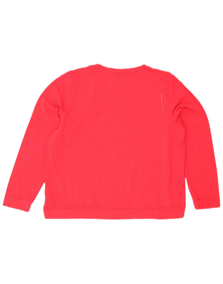 Oasis Womens Graphic Sweatshirt Jumper UK 16 Large Red Viscose
